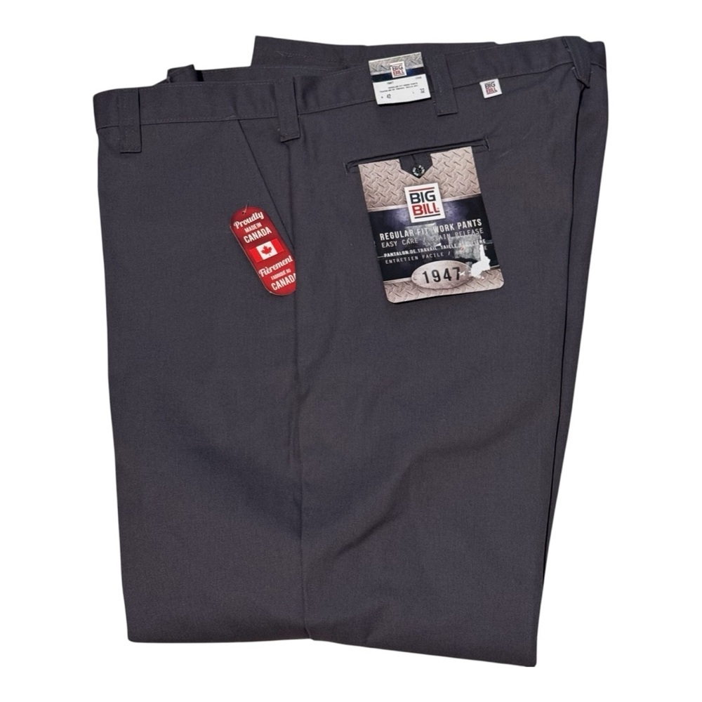 Big Bill Men's Gray Flat Front Pants
